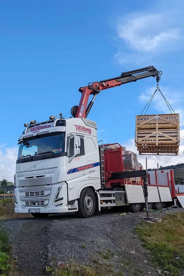 Transport av materialler som leveres til kunde.